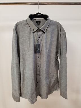 Men's Grey Button-Down Shirt